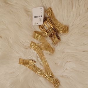 Free People Gold Mesh Belt Sz S
